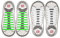 INMAKER Cordones elásticos de silicona sin nudos para zapatillas de correr para niños y adultos, 2 unidades, Kid(12pcs), Blanco/Verde (WHITE&GREEN)