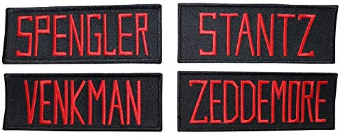 Ghostbusters Name Tag Embroidered Patches (Set of 4) Aufnäher Besticktes Patch zum Aufbügeln Applique Souvenir Zubehör