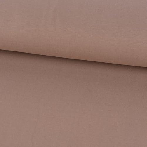 SCHÖNER LEBEN. Sweatstoff Meterware Bio Soft Sweat dünn Uni Taupe 1,5m Breite