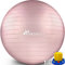 TRESKO Gymnastikball mit GRATIS Übungsposter inkl. Luftpumpe - Yogaball BPA-Frei | Sitzball Büro | Anti-Burst | 300 kg,Rose-Gold,85cm (für Körpergröße über 185cm)