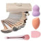 NEVSETPO Makeup Brushes, Quality Make Up Brushes 28Pcs Makeup Brushes Set Professional & Beginner Make-up Sets & Case, Brushes & Sponges,Travel-Friendly Roll-up Beauty Gift Sets for Women, Girlfriend