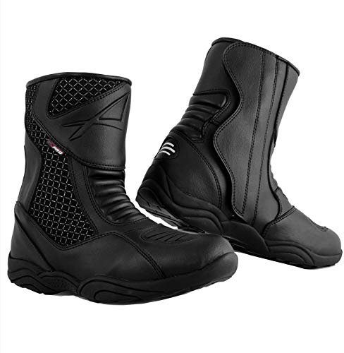 Stivaletto Moto Impermeabile Stivali Abbigliamento Motociclista Turismo Nero (41 EU)