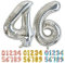 Ponmoo Foil Globo Número 46 64 Plata, Gigante Numeros 0 1 2 3 4 5 6 7 8 9 10-19 20-29 30-39 40-49 50-60-70-80-90-100, Grande Globos para La Boda Aniversario y Cumpleaños Fiesta Decoración
