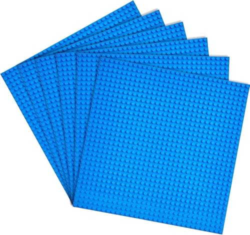 WYSWYG Classic Base plates 10x10 Inch Building Board Large BasePlates 100% Compatible with All Major Brands 6 Pack Blue