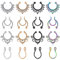 AceFun Fake Piercing Nase lippenpiercing Edelstahl Fake Nasenseptum Ring Nicht Piercing Clip Auf Nasen Piercing Schmuck und Klar CZ 20PCS