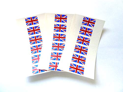 Confezione da 18 adesivi in plastica con bandiera inglese della Gran Bretagna