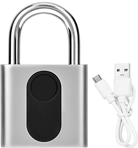 Candado Huella Dactilar Inteligente, Candado con Huella Dactilar Candado Taquilla Inteligente, USB Recargable Candado De Huellas Dactilare Bloqueo Biométrico Sin Llave Impermeable para Puerta, Maleta