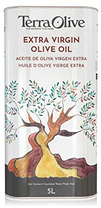 TERRAOLIVE - Olio extravergine di oliva, olio di oliva per cucinare, varietà di olive, corpo liscio, origine Spagna, Montes de Toledo, in scatola - 5L