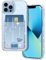 Petocase Funda para iPhone 13 Pro Max, ranura para tarjeta ultra brillante, delgada, transparente, de gel de TPU de goma suave, funda protectora de silicona para Apple iPhone 13 Pro Max Glitter Clear