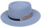 JK Home Femme Chapeau de Paille Panama Large Bord avec Boucle Capeline Eté Anniversaire Camping Plage Bleu Clair