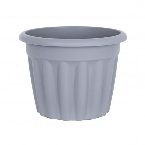 ACCURATE 40 CM Traditional Round planter | Upcycled Grey | suitable for both indoor and outdoor use being weather resistant and lightweight