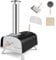 COSTWAY Pizzaofen Outdoor, tragbarer Pizza Holzofen inkl. Pizzaschieber und Pizzastein, Gas & Holz Pizza Ofen für Garten Camping
