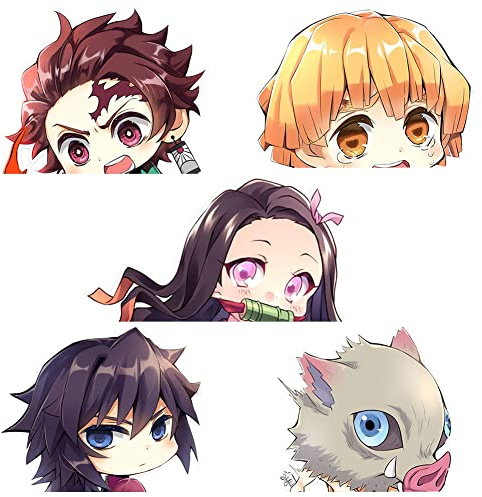 Roffatide Anime Auto Aufkleber 5 Pcs Lustige Auto Aufkleber Wasserdichte Aufkleber für Auto Motorrad Skateboard Laptop Dekoration