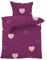 Lavea Kinder Bettwäsche Set – Milena 100 x 135 cm + 40 x 60 cm – Herzmotiv Bordeaux-Rosa – Bettwäsche Mädchen – 100% Bio-Baumwolle – GOTS Zertifiziert – mit Reißverschluss
