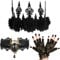 Gotische Blumenkranz Krone Stirnband und Gotische Schwarze Spitze Choker Halskette und Schwarze Fingerlose Spitzenhandschuhe Damen Kostüm Accessoires für Halloween Tag der Toten