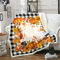 Homewish Büffel Plaid Kürbisse Pilze Decke 150 x 200 Vintage Herbst Ernte Sherpa Decke Herbst Ahornblätter Sonnenblume Decke Werfen Thanksgiving Geschenke Fleece Decke Orange Schwarz Weiß Fuzzy Decke