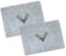 heimtexland ® Tischdeko Filz Tischset abwaschbar Untersetzer Landhaus Tischdekoration Platzset 35x45 Typ847 Hellgrau - Geweih Tischset 2er Pack