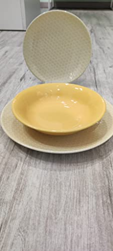 MERCURY HOME SET PIATTI 18 PEZZI TOSCANA CERAMICA GIALLO