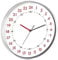 TFA Dostmann Analoge Wanduhr 24 Stunden Anzeige, 60.3069.02, mit roten Stunden- und schwarzen Minutenziffern, Aluminium Rahmen, Glas Abdeckung, weiß