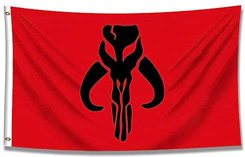 Arbinger Für Star Wars großes Mandalorian-Flaggenbanner 90 x 150 cm (HD-Druck, strapazierfähiges 150D-Polyester) für Garage, Männerhöhle mit Metallösen