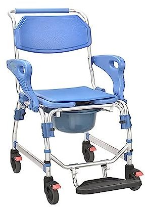 Ddasam Toilettenstuhl fahrbar duschstuhl mit rollen für Patienten, Senioren, Behinderte und Schwangere dusch und toilettenstuhl fahrbar toilettenstuhl polster für Senioren