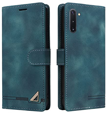OKZone Kompatibel mit Samsung Galaxy Note 10 Hülle, Halterung Standfunktion Kartenfach Wallet Schutzhülle 360 Grad Stoßfest Premium Leder Schutzhülle Handyhülle für Samsung Galaxy Note 10 (Grün)