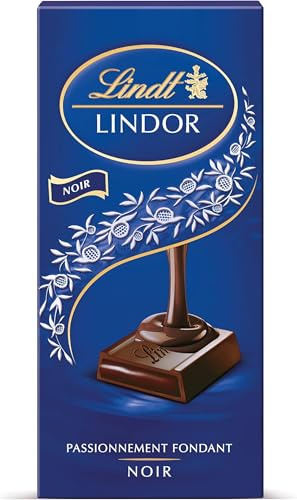 Lindt - Tablette LINDOR - Chocolat Noir - Cœur Fondant, 150g (Lot de 5)