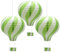 CEEYSEE 3 Stück Hängende Heißluftballon 30cm Bunt Papier Ballon Lampions mit Gondel Falten Papierlaterne für Hochzeit,Party Dekorationen (Grass Green/RQCLS)