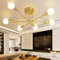 CANMEIJIA Sputnik Kronleuchter Modern 6 Flammig Vintage Deckenlampe Gold Deckenleuchten Metall E27-Fassung für Home Office Hotel Bar Wohnzimmer Esszimmer Schlafzimmer Küche (ohne Glühbirne)