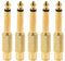 MABSSI 5 x Plaqué Or 6.35 Mm 1/4 Pouce Mâle Mono Brancher À Rca 6.5Mm Jack Audio Stéréo Adaptateur Connecteur Prise Convertisseur Mélangeur Sonore