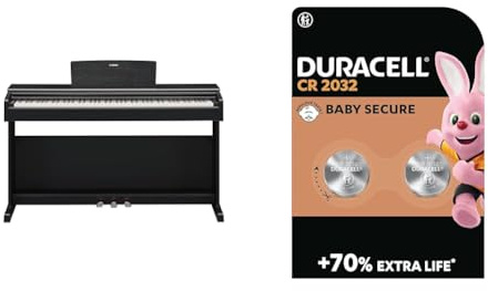 Yamaha ARIUS YDP-145 Digital Piano & DURACELL 2032 Lithium Coin Batteries 3V (2 pack) - Up to 70% Extra Life