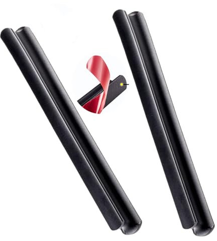 ZYFH8992 2 Stück Schrankgriffe selbstklebend Lochfreier Griff Glas-Schiebetür Aluminium Garderobe Griffe für Weinkühler SchubladenKnöpfe Türgriff Zugknöpfe für Kleiderschrank (113mm,schwarz)