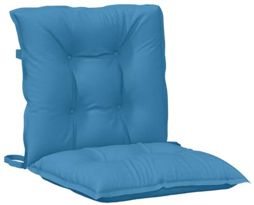 vidaXL Niedriglehner Auflagen 2 STK., Polster Kissen für Gartenmöbel, Stuhlauflage Sitzauflage für Gartenstuhl, Gartenstuhlauflagen, Melange Blau 100x50x7cm Stoff