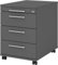 bümö Rollcontainer mit Schubladen, Container abschließbar aus Holz in Graphit - Rollwagen für's Büro als Schreibtisch Unterschrank, Bürocontainer od. Schreibtischcontainer mit Relinggriffe