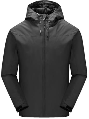 Taoyoule Veste Imperméable Légère et Décontractée pour Homme Manteau à Capuche Coupe-vent pour Randonnée en plein air Pêche Automne