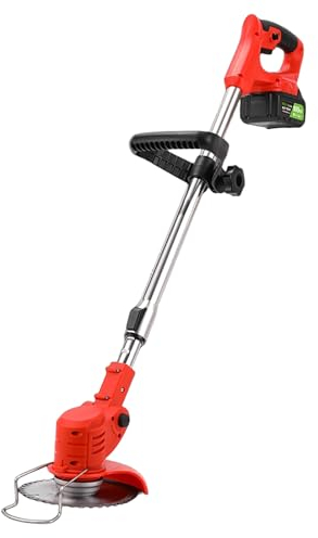 Coupe-Bordures sans Fil, Coupe-Bordures à Batterie, Coupe-Herbe avec Lame et Chargeur, Débroussailleuse, Coupe-Bordures Électrique, pour Le Jardin et La Taille De La Cour(Two Batteries)