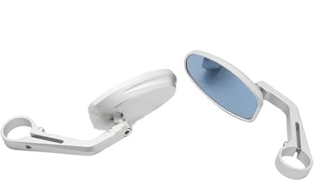 Motorrad Rückspiegel 1 Paar Schwarz/chrom Motorrad Oval 7/8″ 22mm Lenkerendenspiegel Rückspiegel Seitenspiegel Für Cafe Für Racer Für Chopper Motorradspiegel