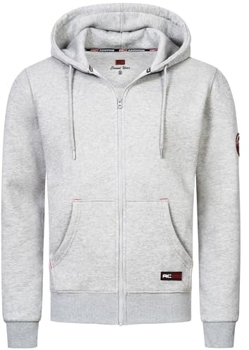 Rock Creek Herren Kapuzenpullover mit Reißverschluss Pullover Hoodie Kapuzenjacke Sweatshirt Kapuzensweatjacke Kapuzenpulli H-387 Grau L