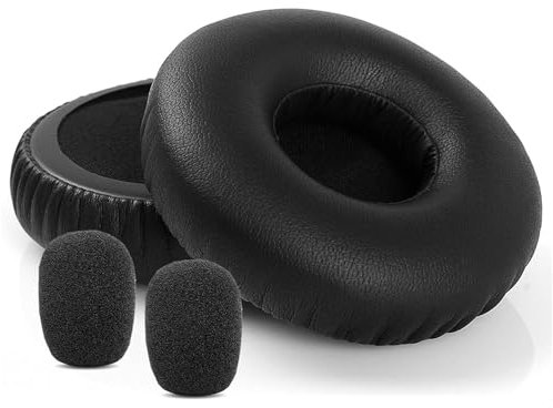 DowiTech H820e Almohadillas de Repuesto & Espuma para micrófono – Compatible con Logitech PC960 H960 H570e H820E H650e Auriculares estéreo USB PC inalámbricos