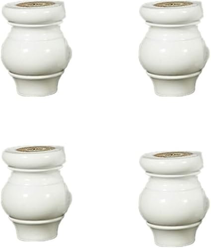 Lot de 4 pieds de meubles en bois noirs pour table de salle à manger et de travail, meuble TV, tables basses de 7,5 cm, blanc.