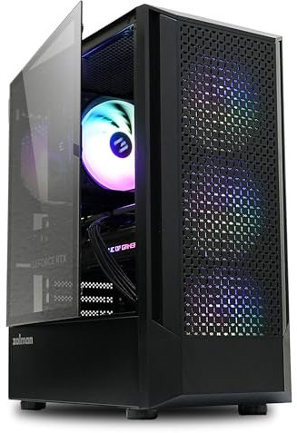Zalman FIT Mid Tower ATX RGB Gaming PC Case - 4 x Pre-Installed ARGB Fans, Swing Door Tempered Glass, USB 3.0, Support up to 6 x 120mm Fans, 325mm GPU, 360mm Radiator, Black