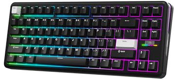 EPOMAKER TH85 QMK/VIA Mechanical Gaming Keyboard, BT/2.4Ghz Wireless, RGB, Hot-Swappable & Programmable Keys in US 75% Layout (Black&White, Creamy Jade Switch)