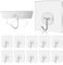 AOOTE Ganchos Adhesivos Extra Fuertes, 10 Piezas Ganchos Impermeables y Transparentes, Transparente Ganchos Resistentes (Máx. 15 kg), Sin Clavo, Ganchos Adhesivos para Pared para Pared, Cocina, Baño