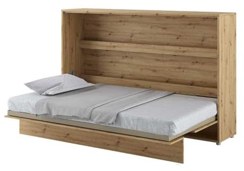 Friderik Bed Concept BC-05 Wandklappbett Horizontal Schrankbett ohne Matratze, 120x200 cm (Artisan-Eiche)