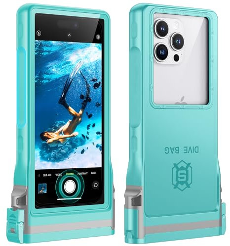 Lanhiem 15M Custodia impermeabile [Universale] IPX8 Custodia subacquea professionale per iPhone Samsung Galaxy Huawei Xiaomi Redmi Goole Pixel e smartphone 4.7-6.9'' Custodia subacquea,Blu