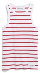 ARMEDANGELS Damen RIPP-Top aus Bio-Baumwoll Mix KANITAA Stripes Fitted White-Coral Blush S