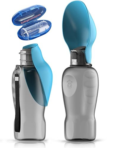 Paws Elegance Lot de 2 gourdes Pliables pour Chien - Extra Large - 800 ML - pour Les déplacements et Brosse à Dents - Gourde de qualité supérieure pour Chien - pour Les déplacements - 100% Anti-Fuite