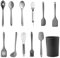 Set di 12 utensili da cucina in silicone, spatola in gomma non tossica antiaderente per pentole antiaderenti