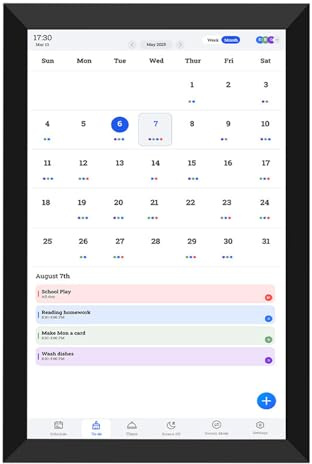 Fockety 10.1in Smart Digital Calendar und Planer, HD Touchscreen WiFi Digital Frame mit Aufgabe -Chart -Speisepläne, Synchronisierung für Familienbüro
