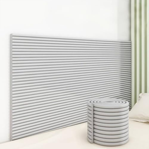 Wandschutz Polster Selbstklebend Wandpolster Wandkissen Kopfteil für Bett, StoßSchutz Wand Selbstklebend Bett, StoßSchutz Kanten Schaumstoff (1, Grau)